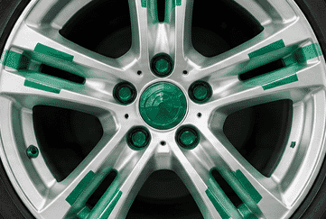 Green polyester tape used for alloy wheel masking