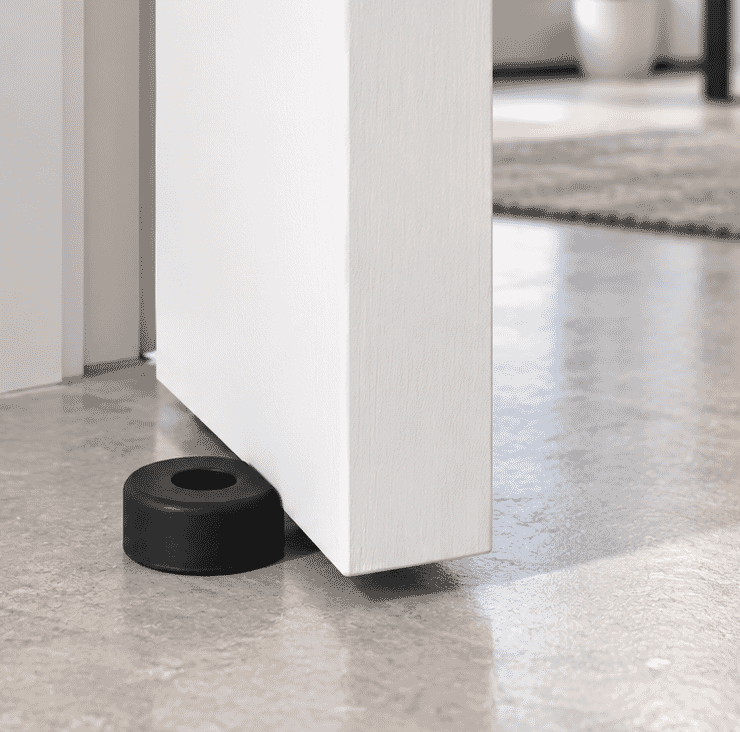 Rubber door stoppers for wall and floor mounted applications