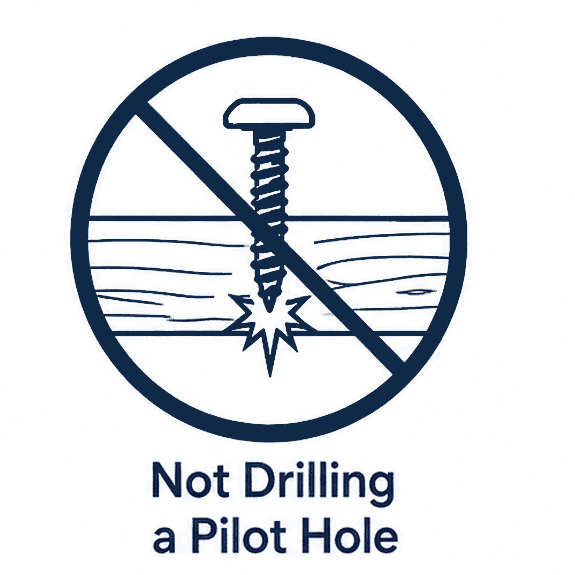 Not drilling pilot hole