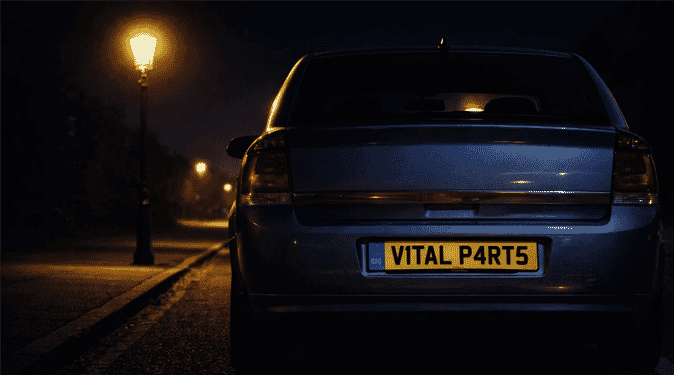 Number plate screws at Night