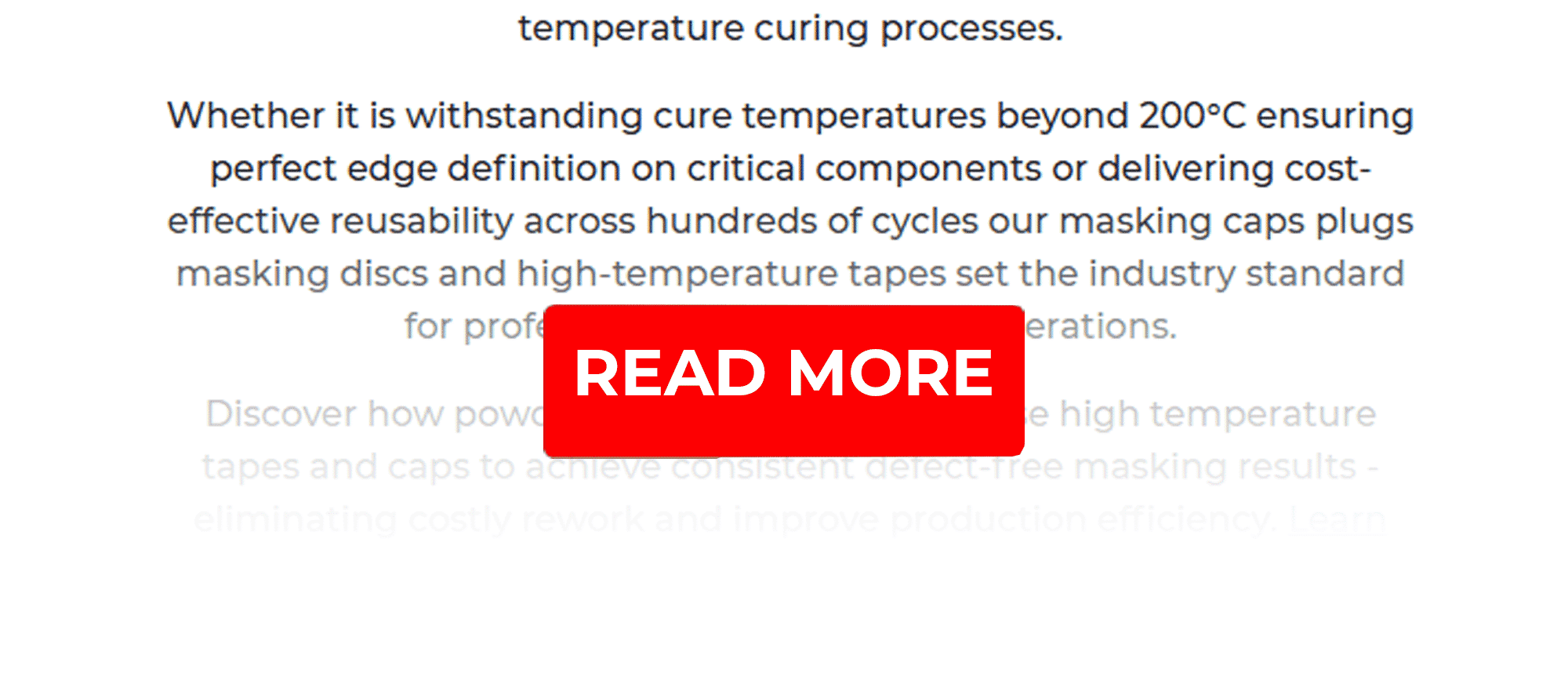 Masking and protection solutions for powder coating