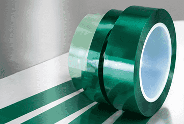 Green polyester masking tape in different widths
