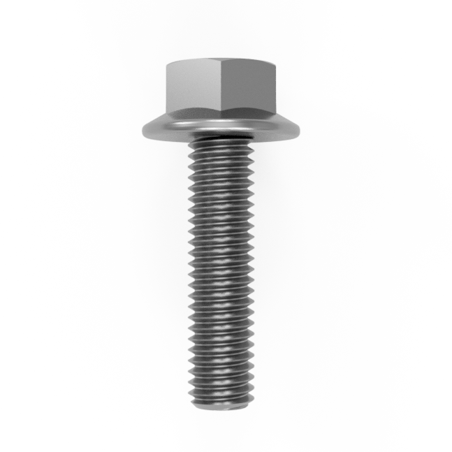 M6 x 16 Fully Threaded Flanged Hex Bolt DIN 6921 A4-70