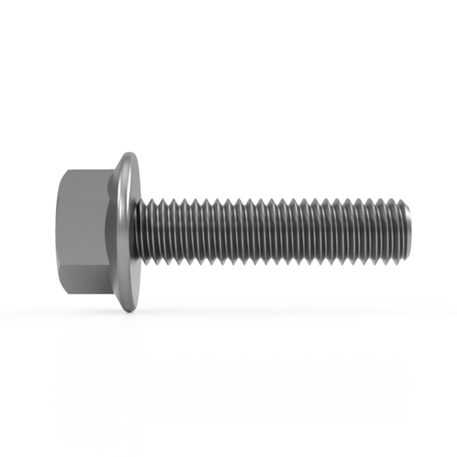 M6 x 16 Fully Threaded Flanged Hex Bolt DIN 6921 A4-70