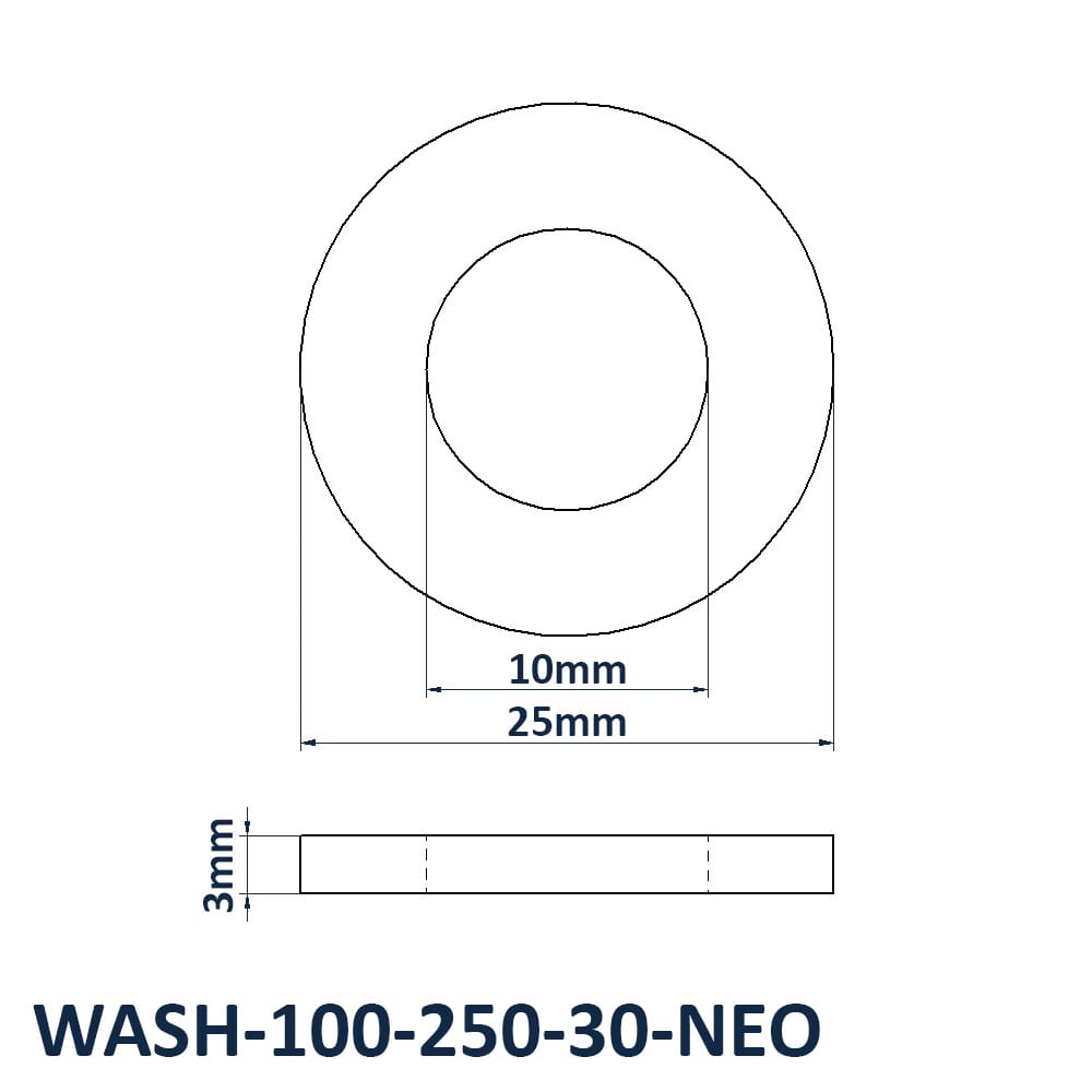 10mm x 25mm x 3mm Rubber Washers | Vital Parts